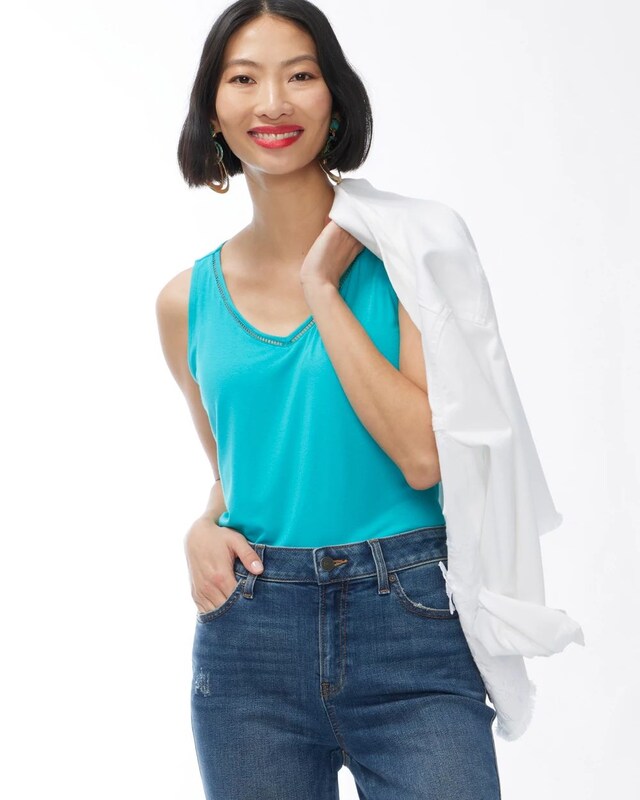 Touch of Cool Eyelet Tank